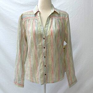 Anthropologie Holding Horses Pastel Striped Button-Down Shirt